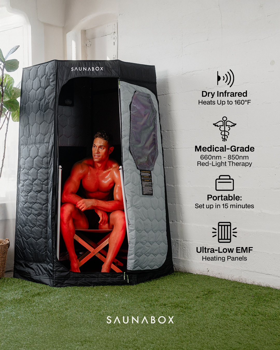 SaunaBox® Pulse PRO: Infrared Sauna with Red-light Therapy - Superior Saunas