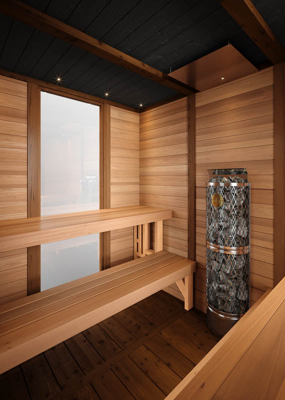 Thermory Mod6 Modern Athletic with IKI stove - Superior Saunas