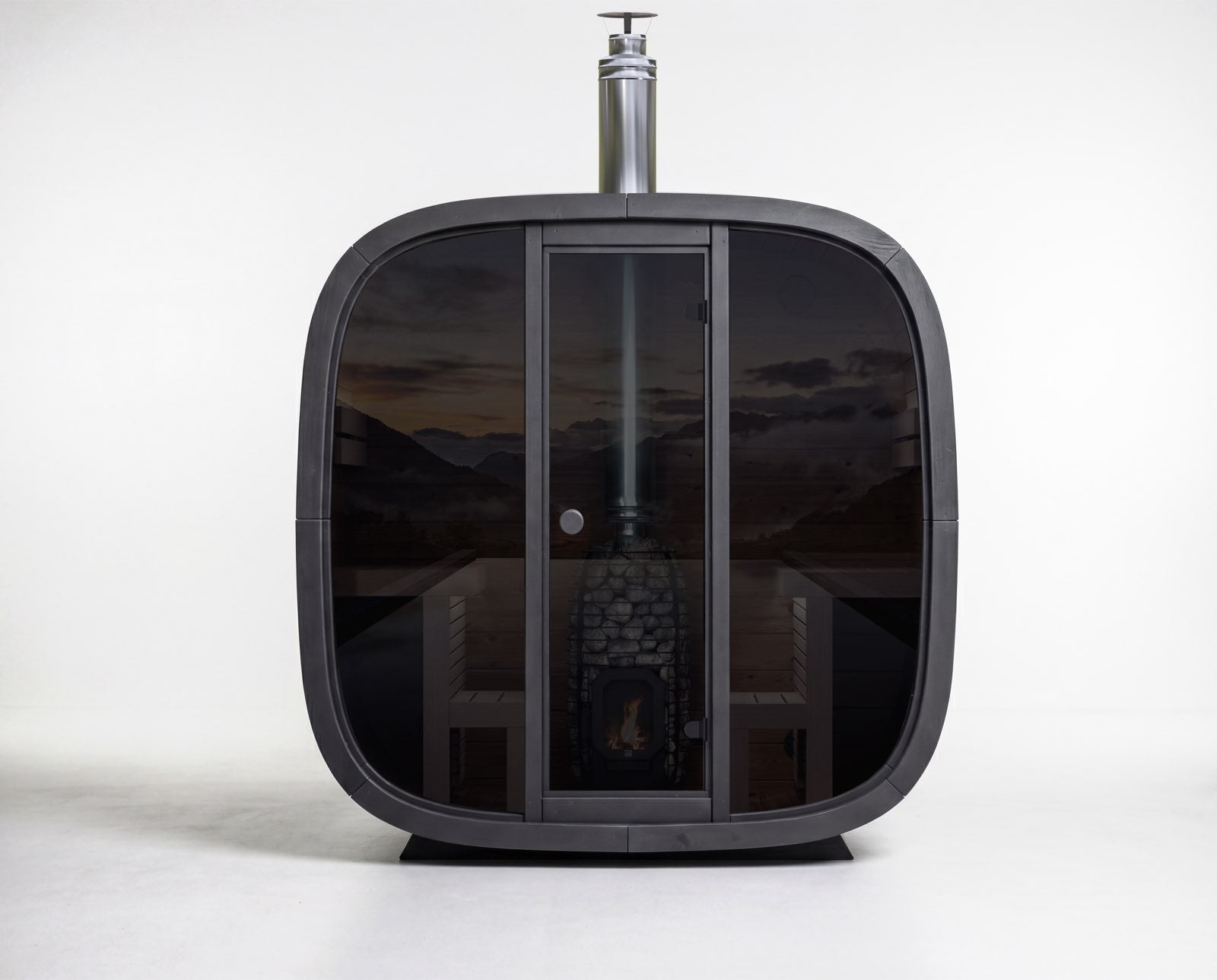 Leil, Black Cube Comfort 6 Person Sauna - Superior Saunas