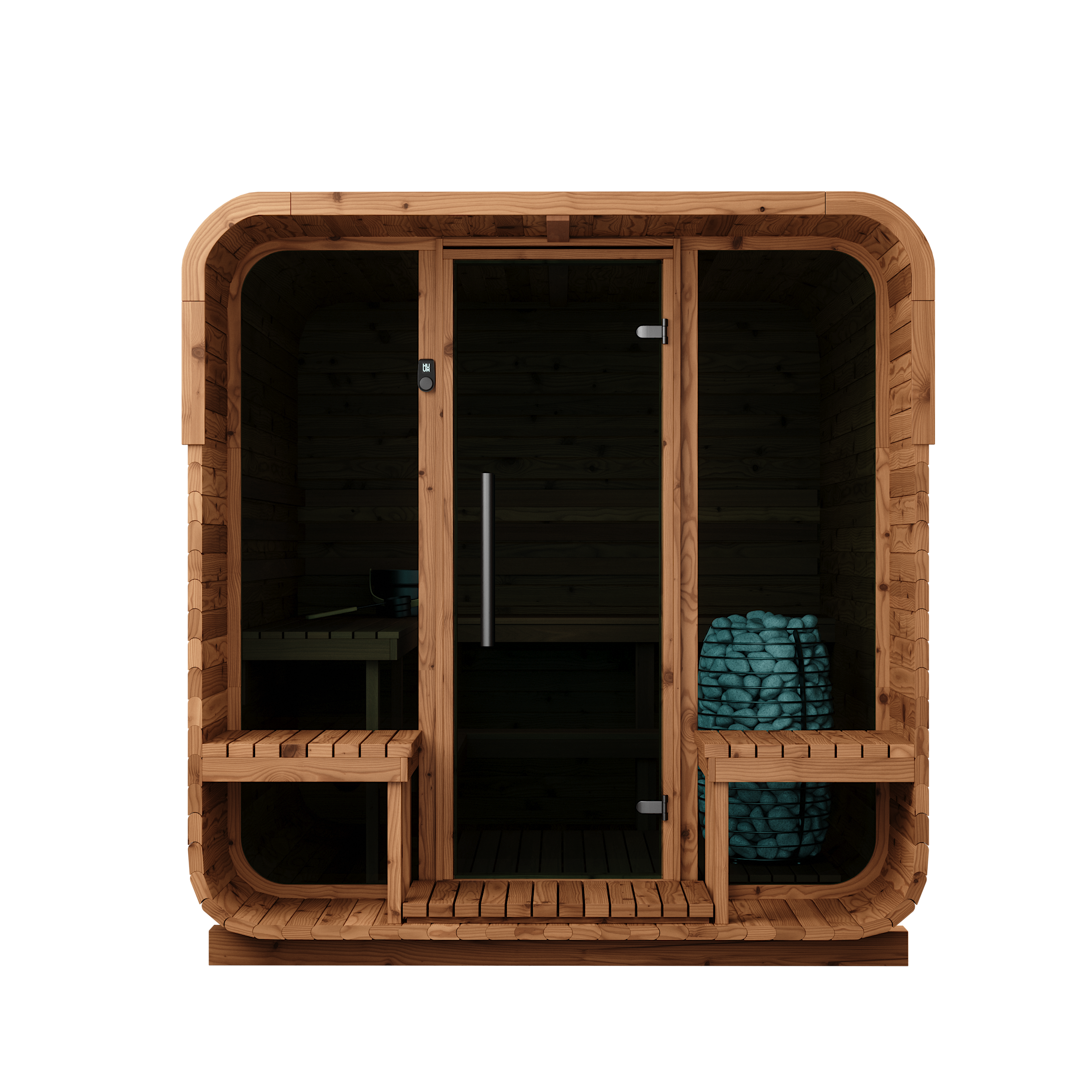 Thermory Sauna Squared, No. 41, 6-Person, with Terrance