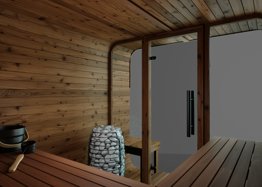 Thermory Sauna Squared, No. 41, 6-Person, with Terrance