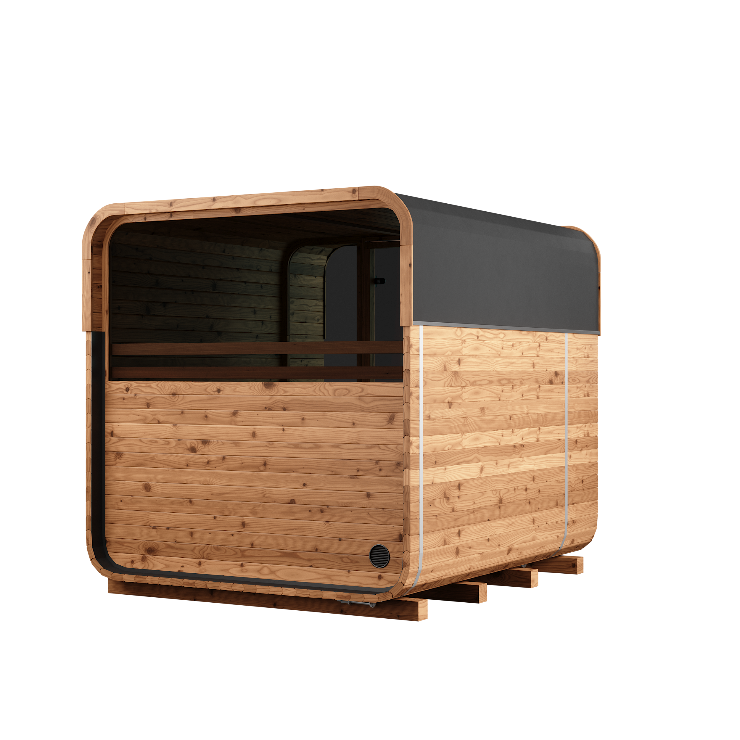 Thermory Sauna Squared, No. 40, 6-Person, Terrance & Window