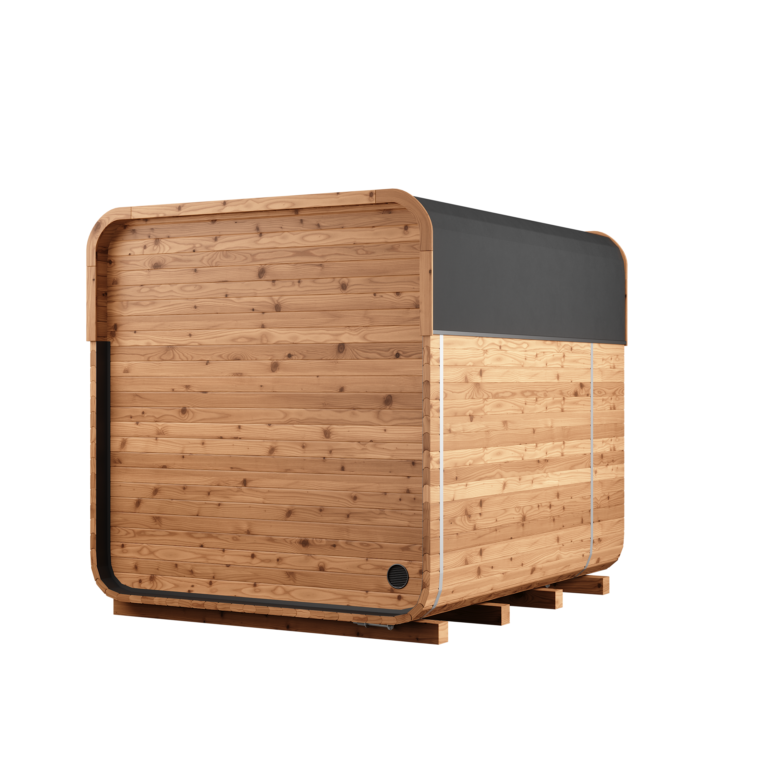 Thermory Sauna Squared, No. 41, 6-Person, with Terrance
