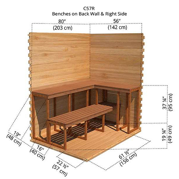 Outdoor Cabin Sauna 5 x 7