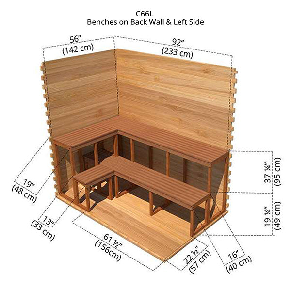 Outdoor Cabin Sauna 6 x 6