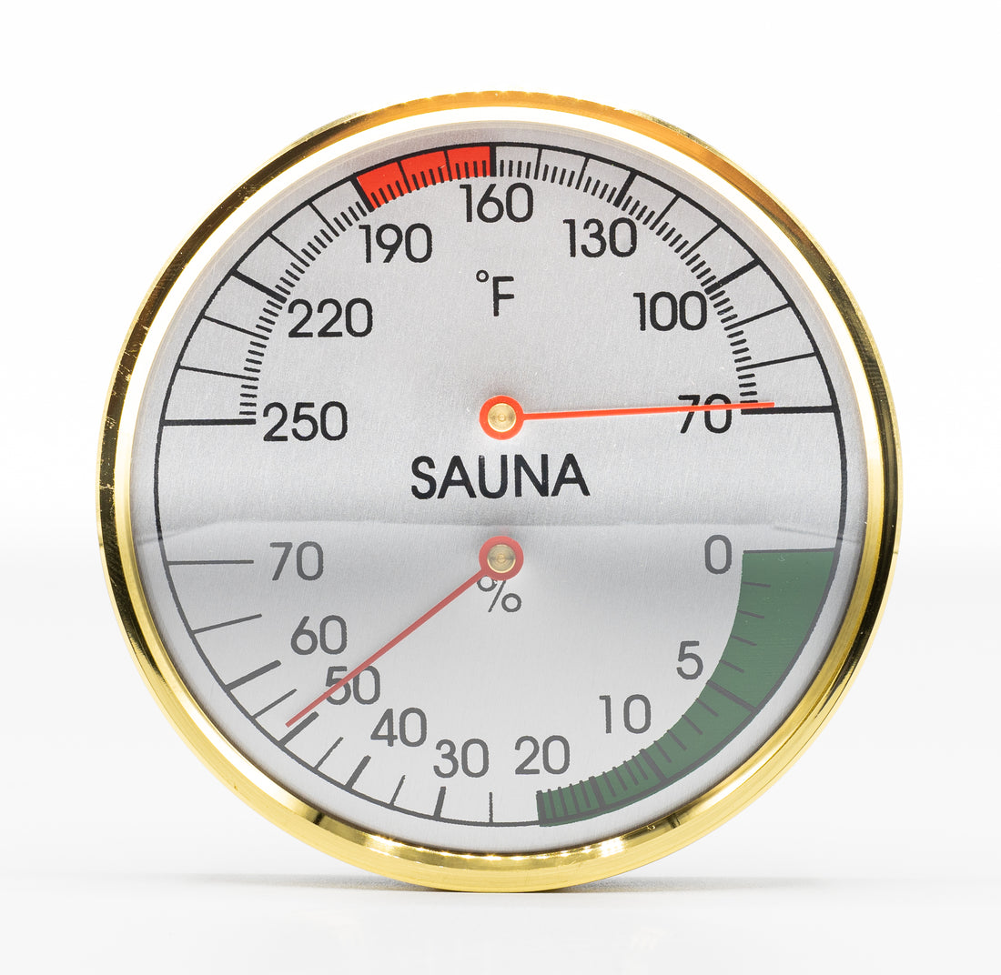 Chrome Thermometer and Hygrometer - Superior Saunas
