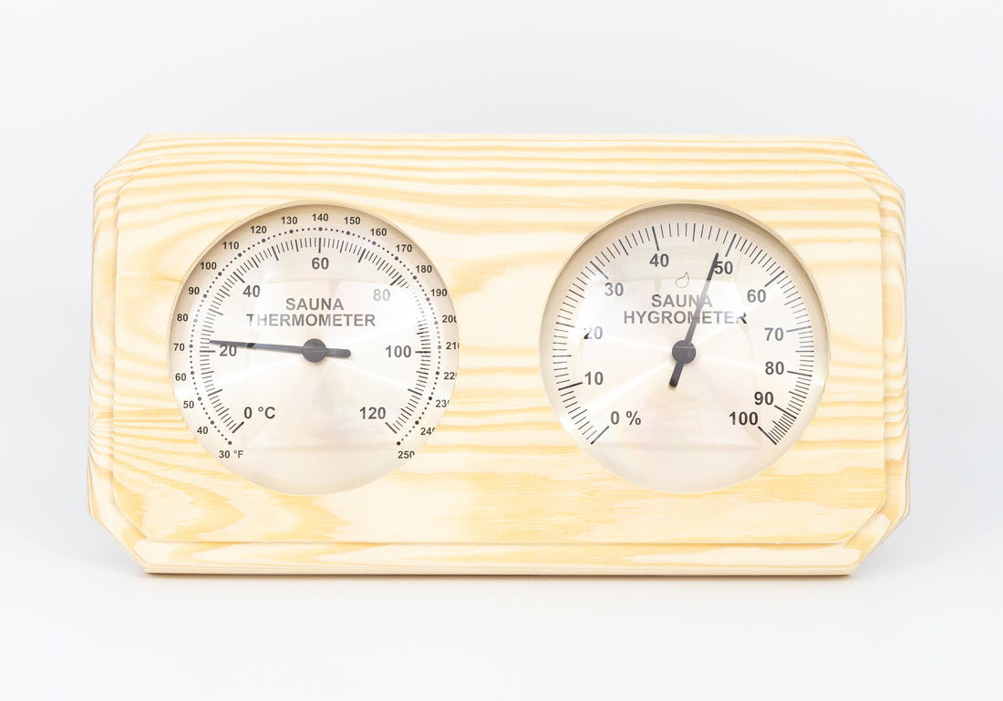 Pine Thermometer and Hygrometer - Superior Saunas