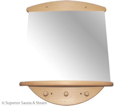 Mirror with 3 Peg Towel Hanger and Shelf - Superior Saunas