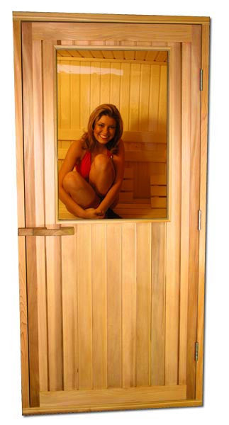 Cedar Half Glass ADA Door 36&quot; x 80&quot; - Superior Saunas