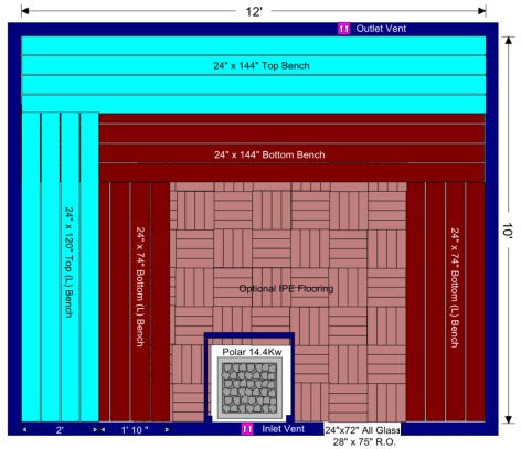 Superior Saunas: DIY Sauna Kit - DIY 10 x 12 White Aspen Complete Sauna Kit