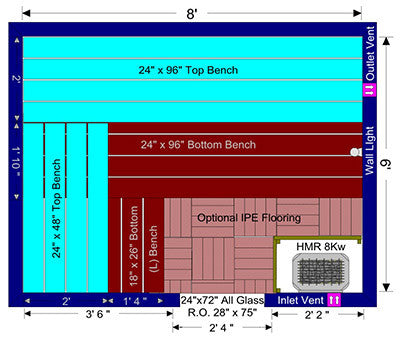 Superior Saunas: DIY Sauna Kit - DIY 6 x 8 White Aspen Complete Sauna Kit