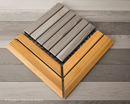 Cedar Flooring Snap Together Corner - Superior Saunas