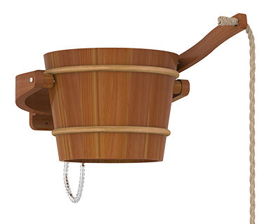 Aleko KDS07-UNB 15.75 x 15.75 x 14.6 in. Pine Wood Sauna Shower Bucket, Natural WoodPine Wood Sauna Shower Bucket