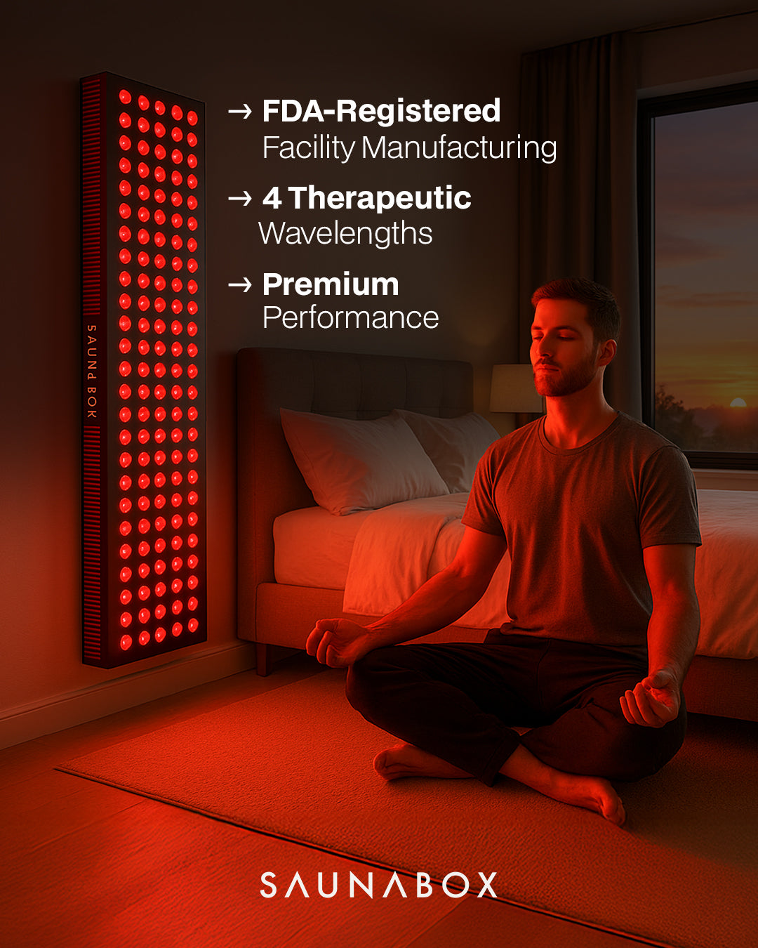 SaunaBox - The Nova XL: Full Body Red Light Panel with Near Infrared