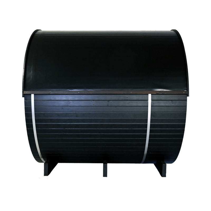 Thermory 4 person Barrel Sauna No. 60 Ignite DIY Kit with window &amp; porch