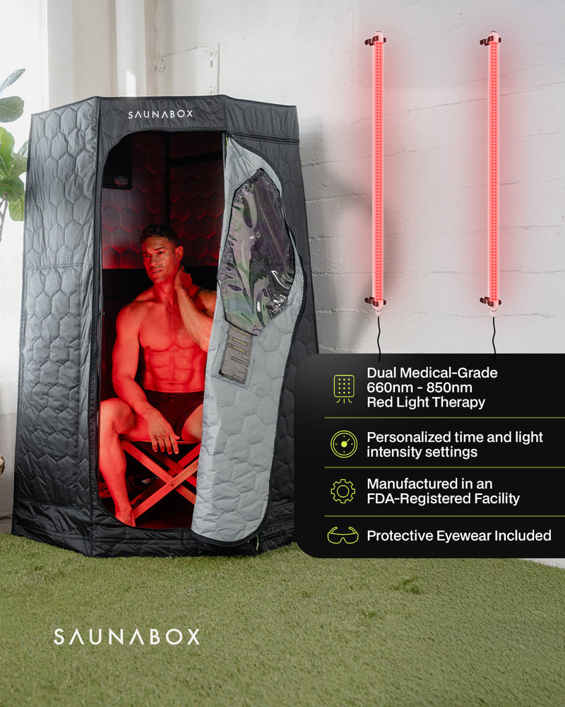 SaunaBox® Pulse PRO: Infrared Sauna with Red-light Therapy - Superior Saunas