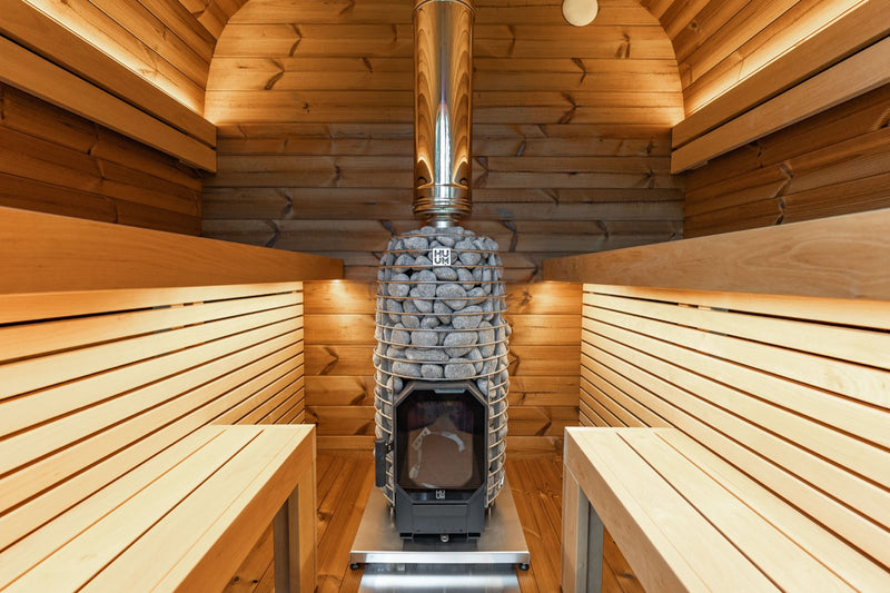 Leil, Black Cube Comfort 6 Person Sauna - Superior Saunas