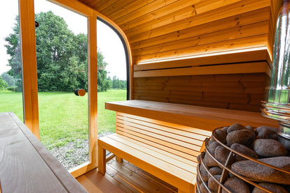 Leil, Black Cube Comfort 6 Person Sauna - Superior Saunas