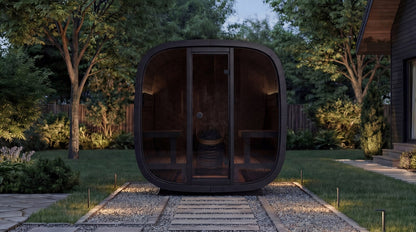 Leil, Black Cube Premium 4 Person Sauna - Superior Saunas