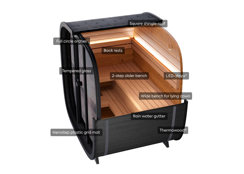 Leil, Black Cube Classic 4-5 person sauna - Superior Saunas