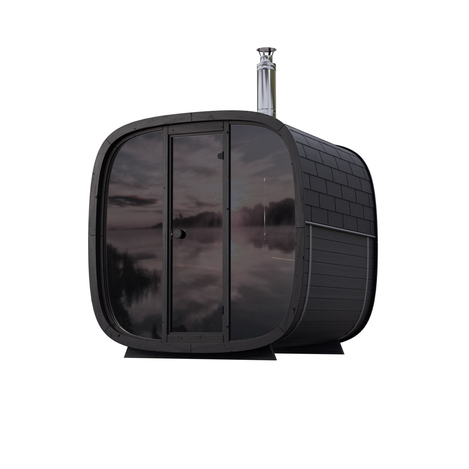 Leil, Black Cube Comfort 6 Person Sauna - Superior Saunas