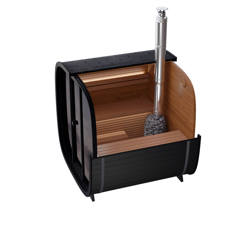 Leil, Black Cube Comfort 6 Person Sauna - Superior Saunas