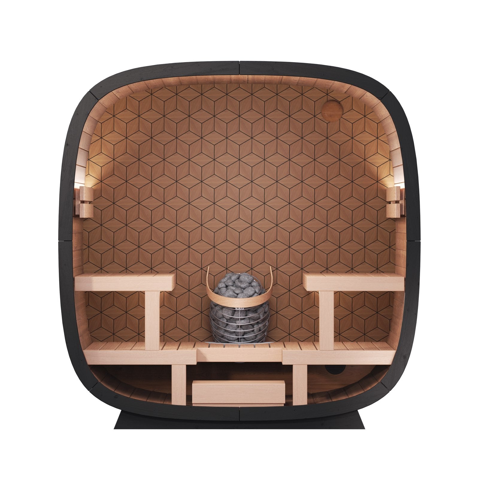 Leil, Black Cube Premium 4 Person Sauna - Superior Saunas