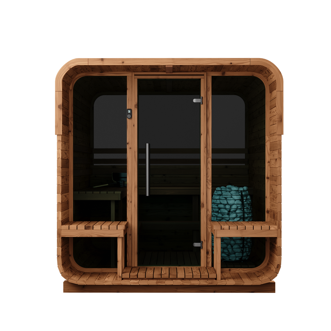 Thermory Sauna Squared, No. 40, 6-Person, Terrance &amp; Window