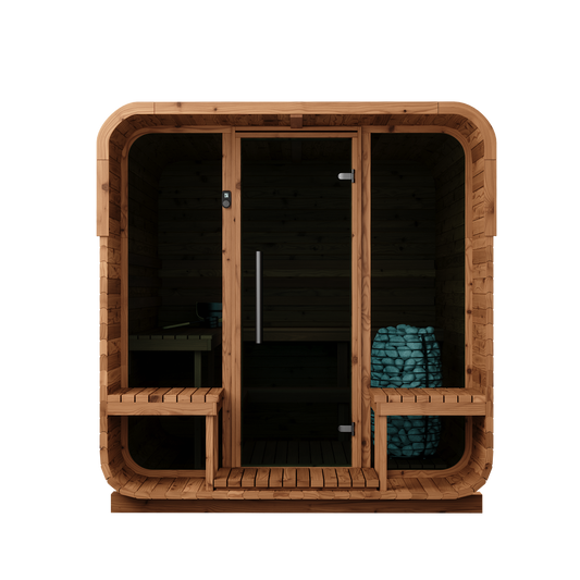 Thermory Sauna Squared, No. 41, 6-Person, with Terrance