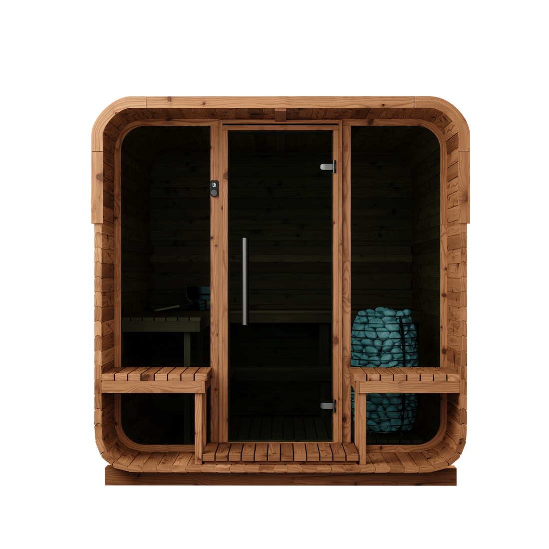 Thermory Sauna Squared, No. 41, 6-Person, with Terrance