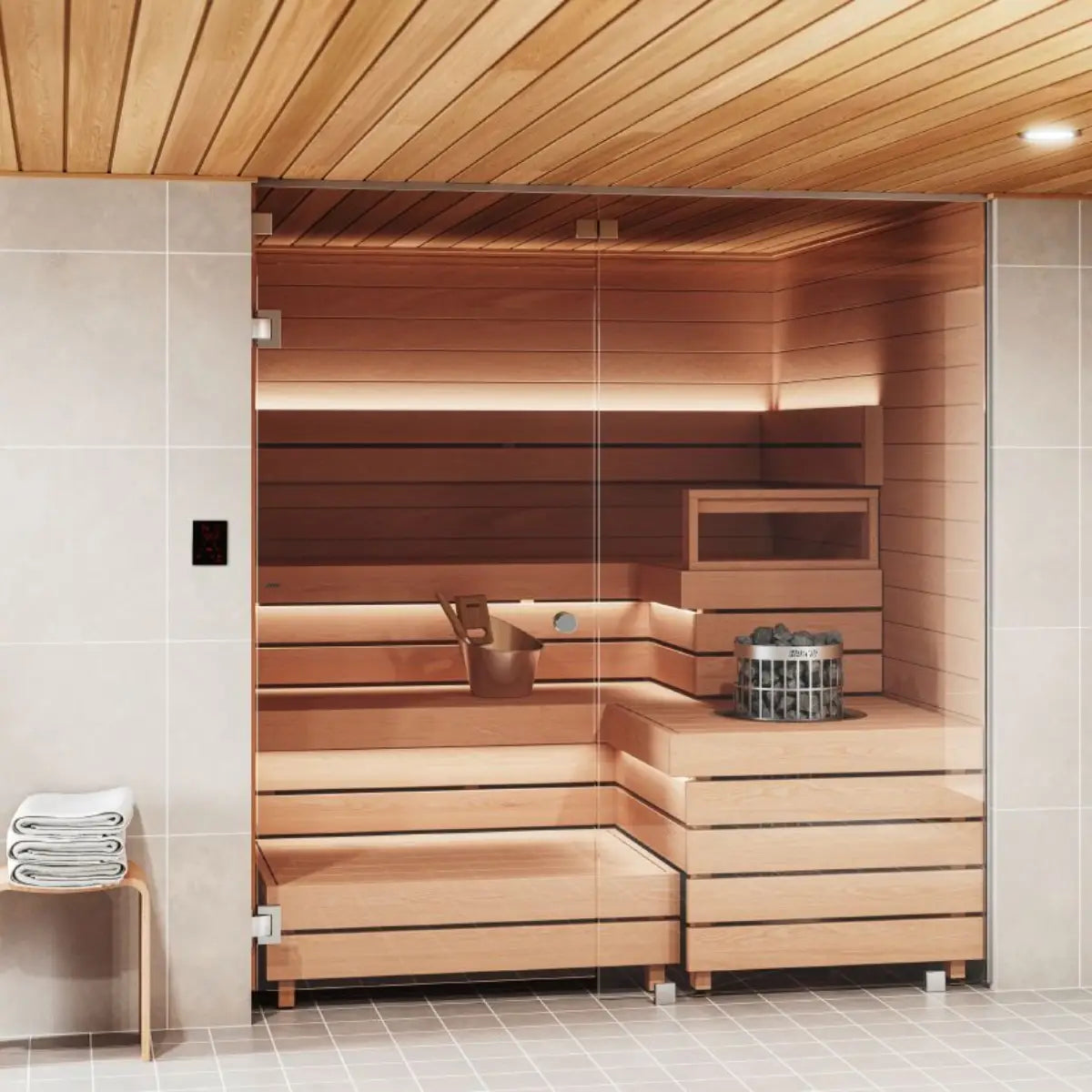Harvia Cilindro PC60 6KW Sauna Heater with built in controls - Finnish Sauna Builders - Superior Saunas