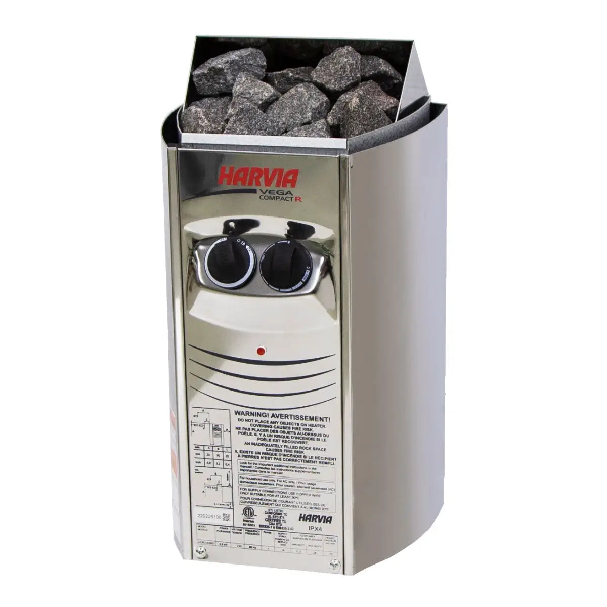 Harvia Vega Compact 1900 1.9KW Sauna Heater with Built-in Control - Superior Saunas - Superior Saunas