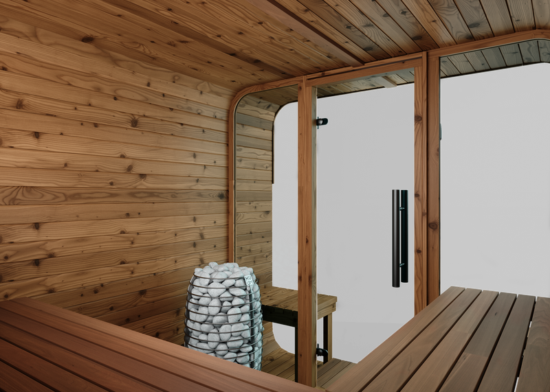 Thermory Sauna Squared, No. 40, 6-Person, Terrance &amp; Window