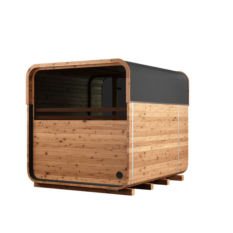 Thermory Sauna Squared, No. 40, 6-Person, Terrance &amp; Window