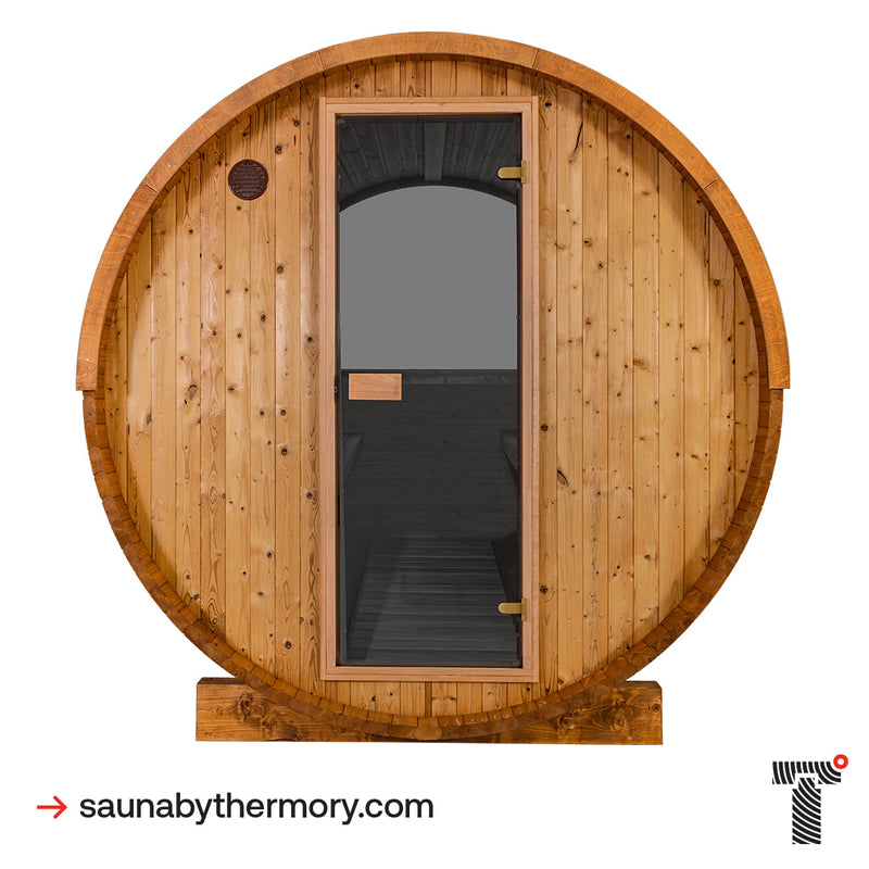 Thermory 6 Person Barrel Sauna No. 50 DIY Kit with Window
