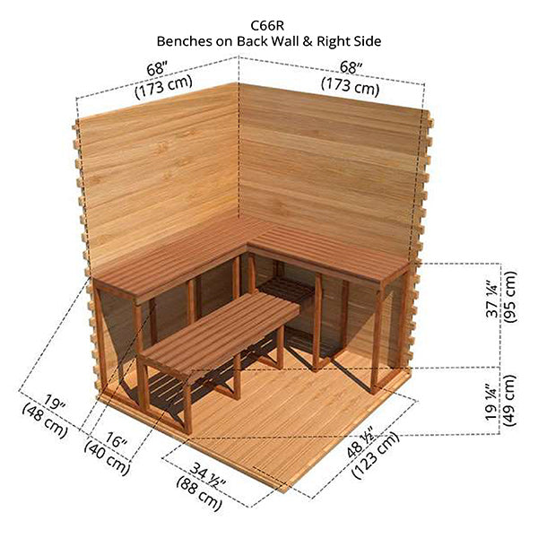 Outdoor Cabin Sauna 6 x 6