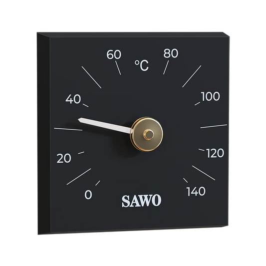 Thermometer - Square, Kanto Black - Superior Saunas