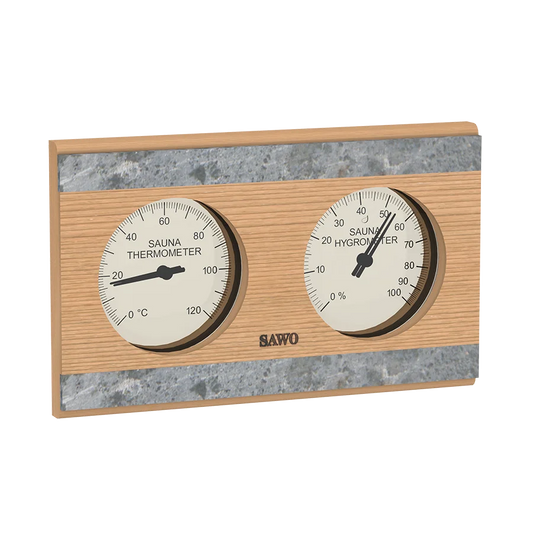 Soapstone, Wooden Thermometer &amp; Hygrometer