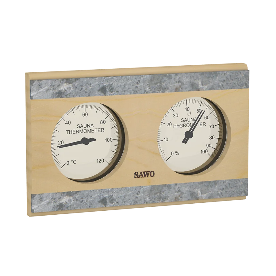Soapstone, Wooden Thermometer &amp; Hygrometer