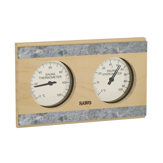 Soapstone, Wooden Thermometer &amp; Hygrometer