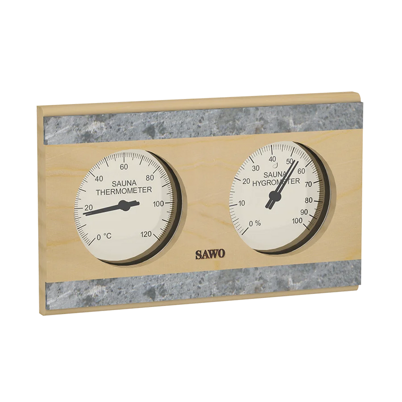 Soapstone, Wooden Thermometer &amp; Hygrometer