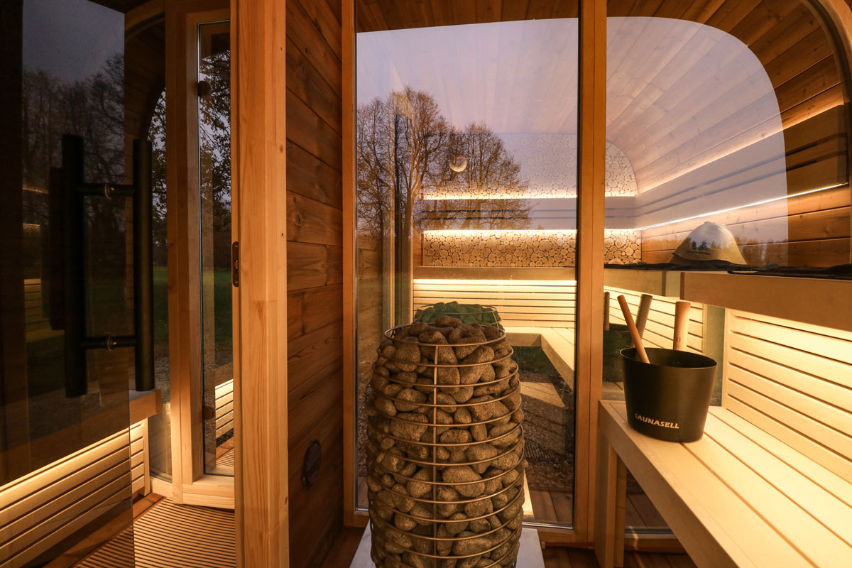 Double Round Cube Sauna