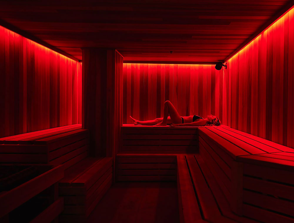 traditional home sauna interior