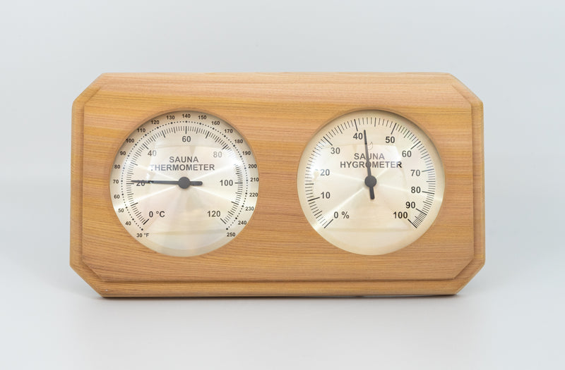 Red Cedar Thermometer and Hygrometer - Superior Saunas