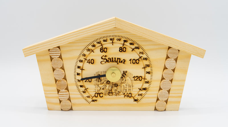 Pine Log House Thermometer - Superior Saunas