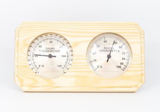 Pine Thermometer and Hygrometer - Superior Saunas