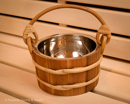 Cedar Bucket Stainless Steel 1.8 Gallon - Superior Saunas