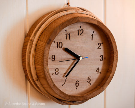 Superior Saunas: Sauna Clock - Cedar Sauna Pail Clock