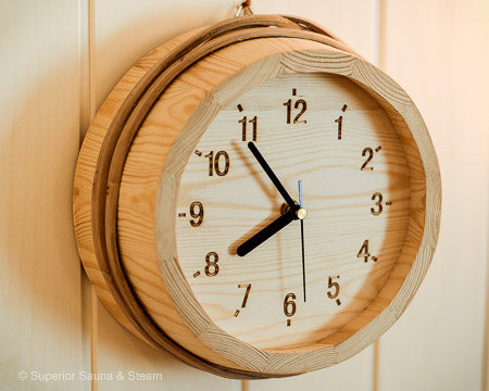 Superior Saunas: Sauna Clock - Pine Sauna Pail Clock