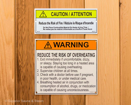 Sauna Safety Sign Set - Superior Saunas